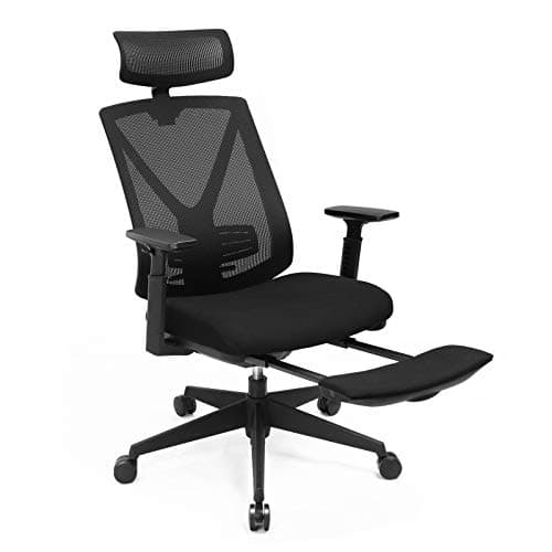 Ergonomisk kontorstol med fodstøtte og lændestøtte