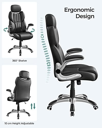 Justerbar ergonomisk kontorstol med foldbare armlæn