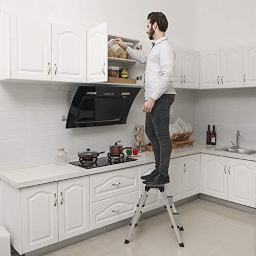 Trygg, sammenleggbar 2x3 trinns stige for hjemmebruk - 240 cm rekkevidde