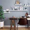 Miniatyrbilde 3 av 7: Hvit flytende vegghylle: Elegant, slitesterk, enkel å installere