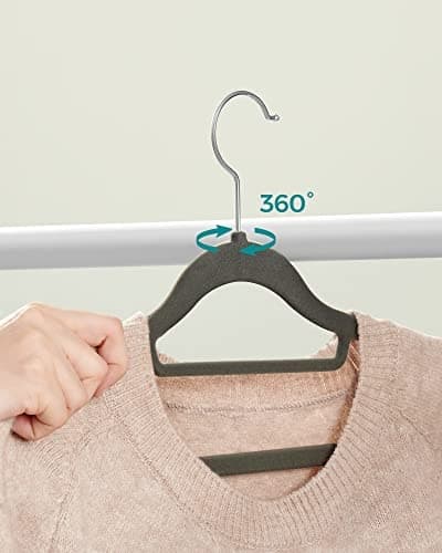 Skridsikre bøjler i fløjl, slanke og robuste, 360° drejelige kroge