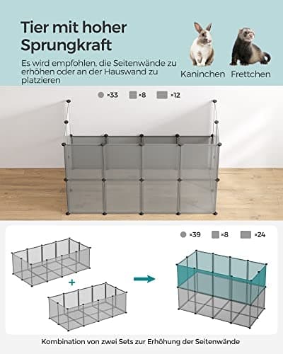 Modulær lekegrind for kjæledyr: Enkel montering, romslig, sikker