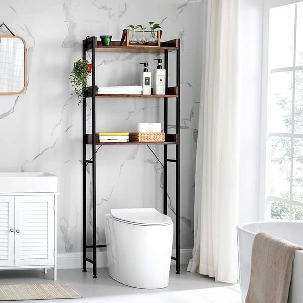 WC-hyllyn päällä: maksimoi kylpyhuoneen säilytystila, vintage-tyyli