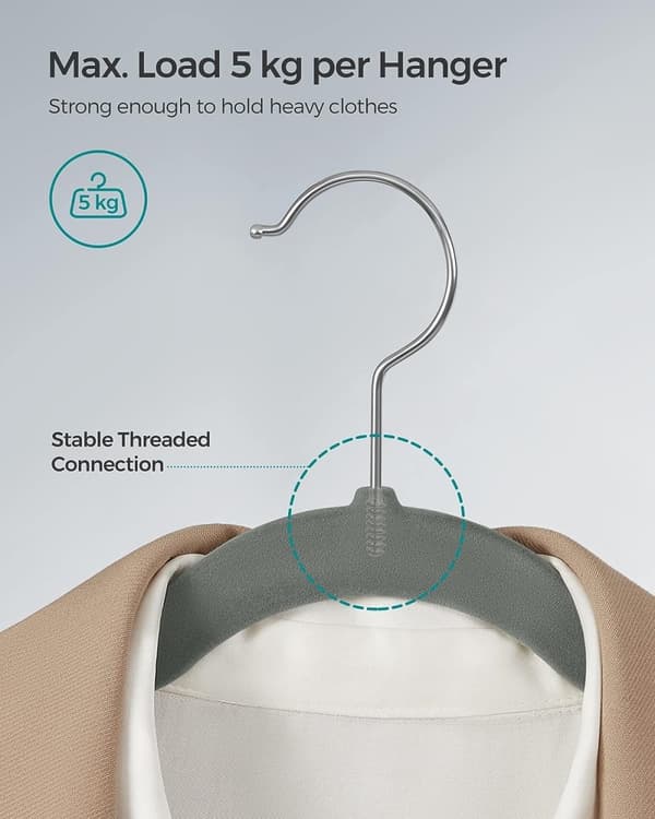 Velvet Anti-Slip Hangers med Skulder Hakk, 30-Pack