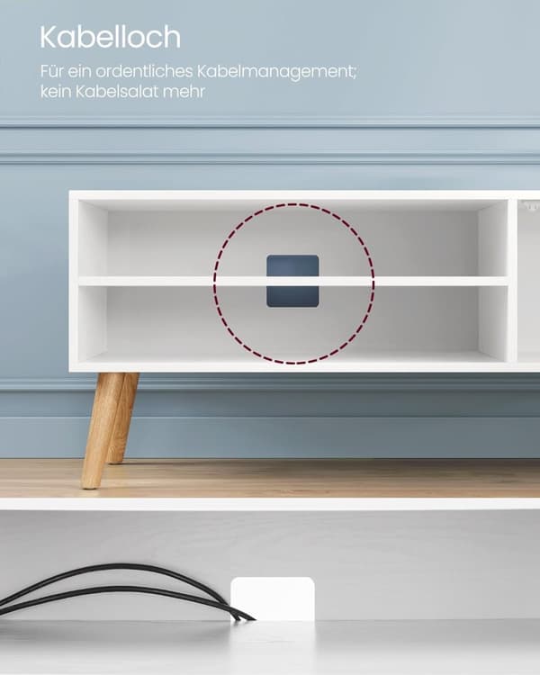 Moderne hvit TV-stativ med lagringsplass for 55-tommers TV-er