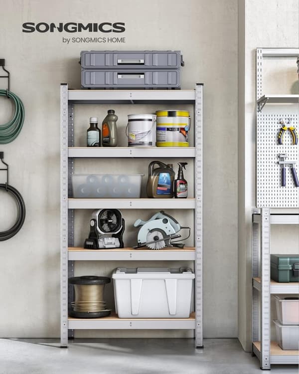 Kraftig justerbar garagereol, 650 kg kapacitet