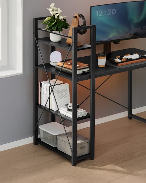Fleksibelt computerbord med justerbar hylde