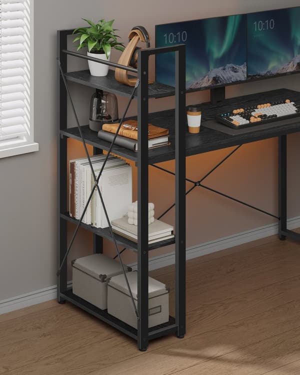 Fleksibelt computerbord med justerbar hylde
