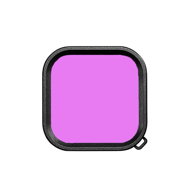 INF GoPro 9/10/11/12 Purple dykkefilter med vanntett etui
