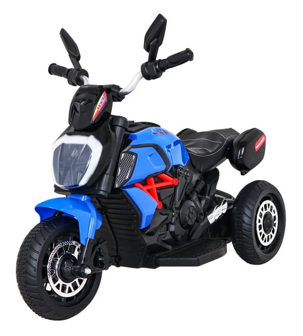 18W motorsykkel med lys, musikk, skinnsete, 6V batteri