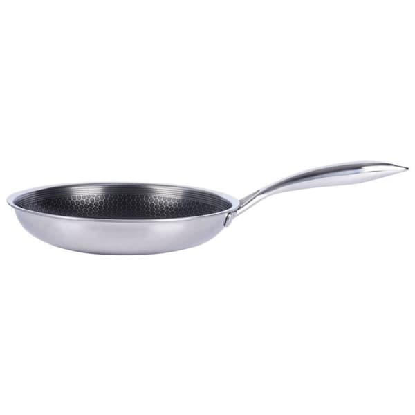 Hybrid stekepanne: Non-stick og rustfritt stål, metallbestikk OK
