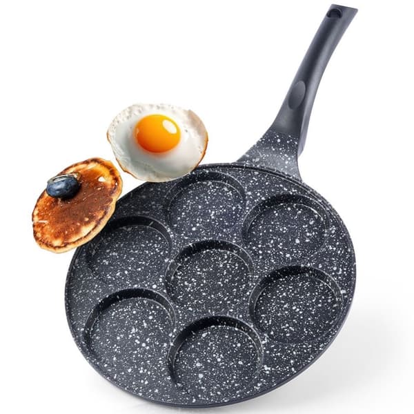 Granitstekpanna 27 cm med 7 hål, non-stick, induktion
