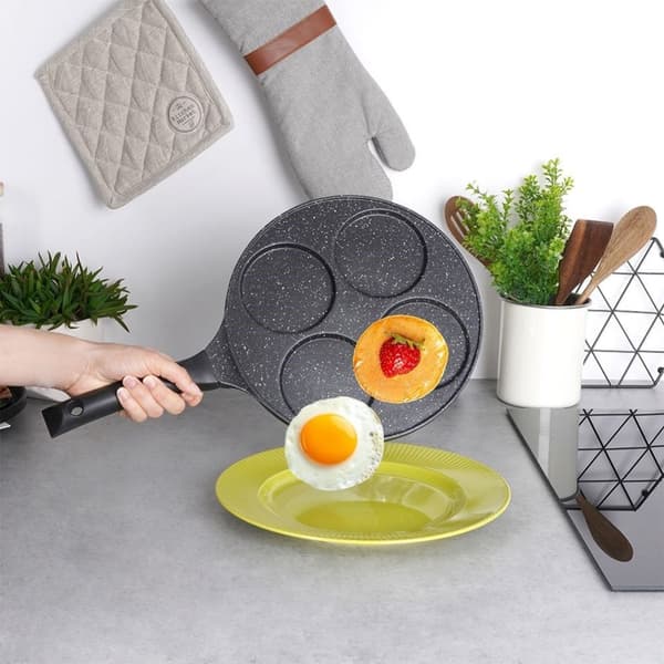 Granitt stekepanne 27 cm med 4 hull, non-stick, induksjon