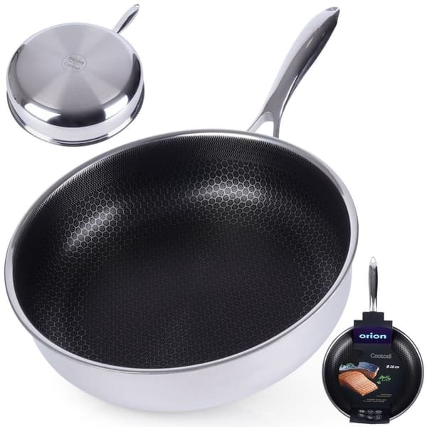 Hybrid stegepande: Non-stick, rustfrit stål, metalredskaber