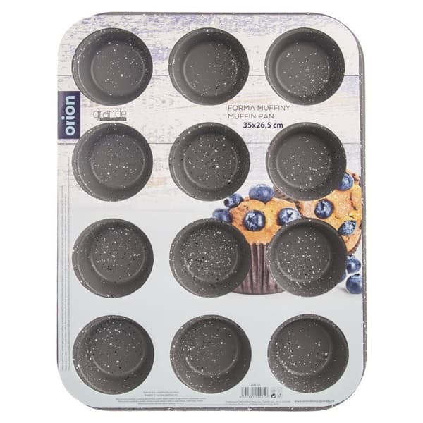 12-muffinform: Non-stick, tåler opvaskemaskine, minimalt med fedtstof