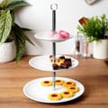 Miniatyrbild 2 av 9: Elegant tre-nivå serveringsfat i porslin och rostfritt stål
