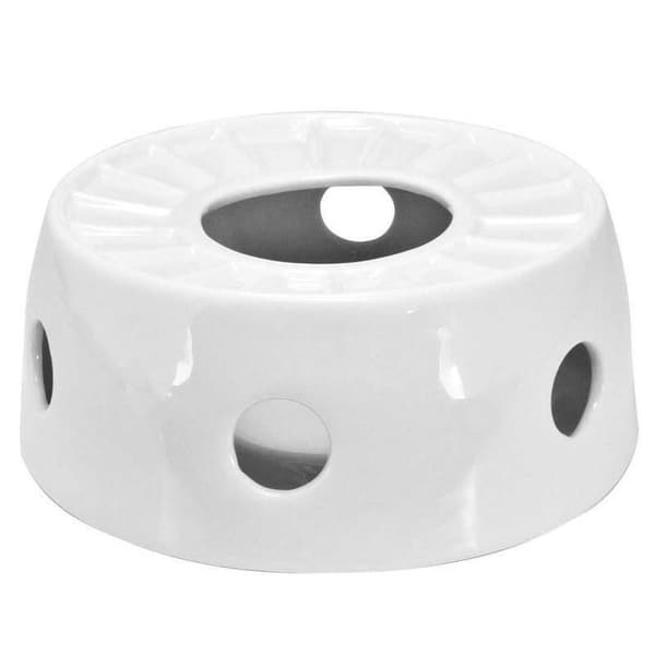 Värmare för kanna med tealight, vit keramik, elegant design