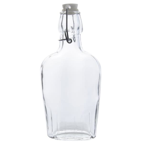 Lille glasflaske 180 ml med tæt klemmelukning