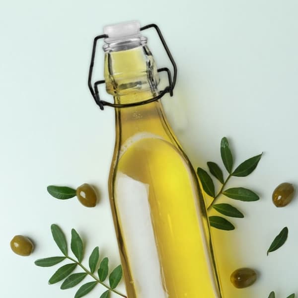 Glasflaske med kork og klips til olie, vin og likør