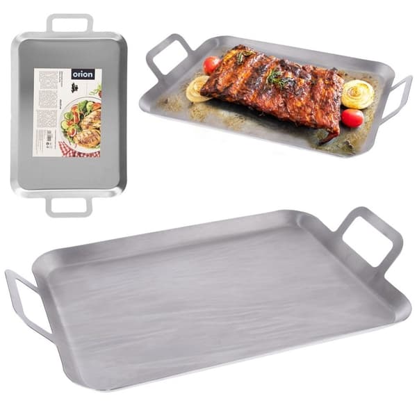 Rostfri GrillplåtVår grillplåt av rostfritt stål är ett utmärkt alternativ till engångs aluminiumtråg. Genom att använda denna hållbara grillplåt spar