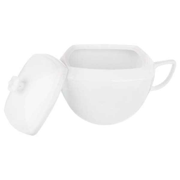 Porcelænsvase med låg og hank til supper, klassisk design