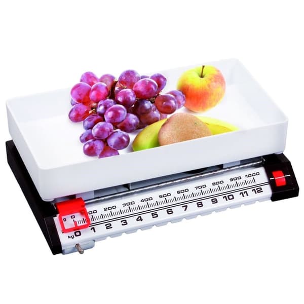 Tidløs kjøkkenvekt, nøyaktig, veier opptil 13 kg.