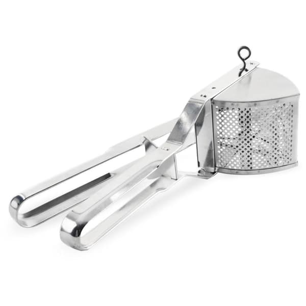 Kartoffelpresse i rustfrit stål til perfekt kartoffelmos.