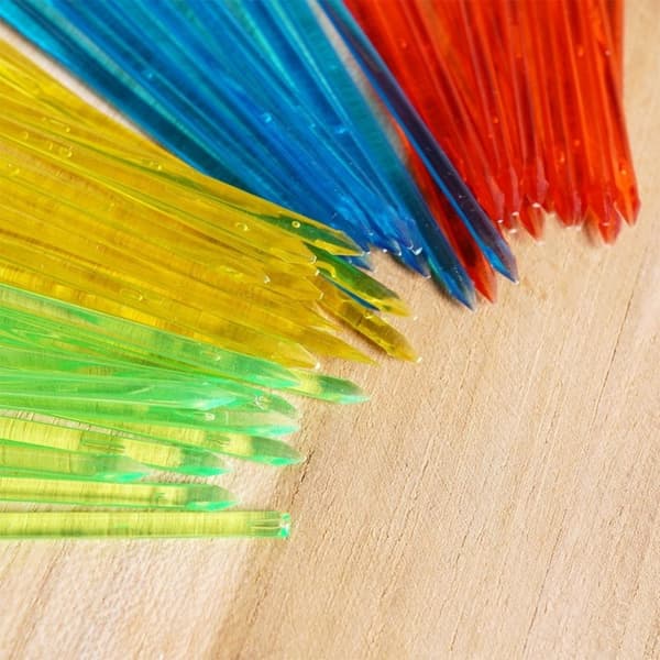 50 spisepinner - fargerik plast, høy kvalitet