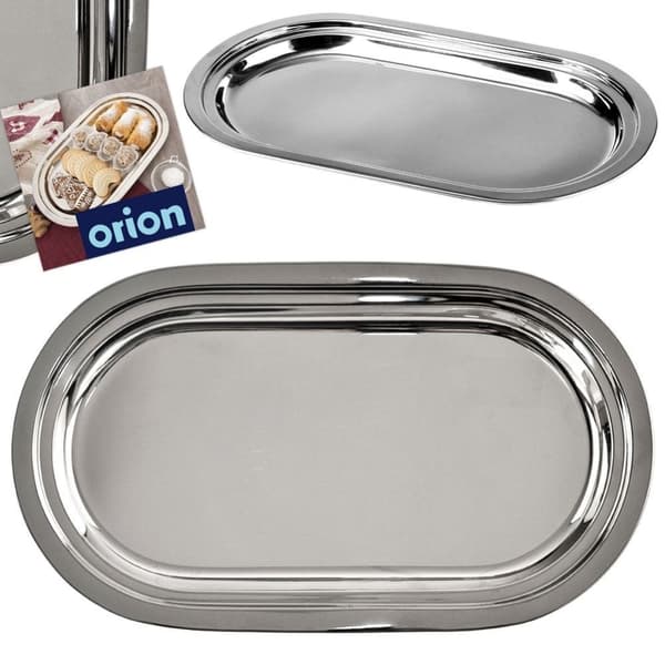 Oval serveringsbricka för smörgåsar, snacks och kakor