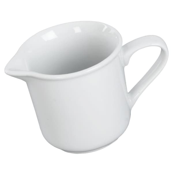 Porcelæns mælkekande med praktisk tud og hank