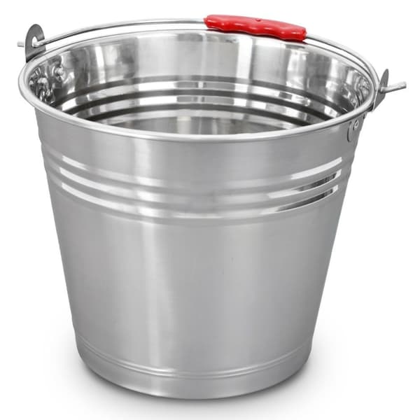 Hink 12 liter i rostfritt stål med bekvämt handtag