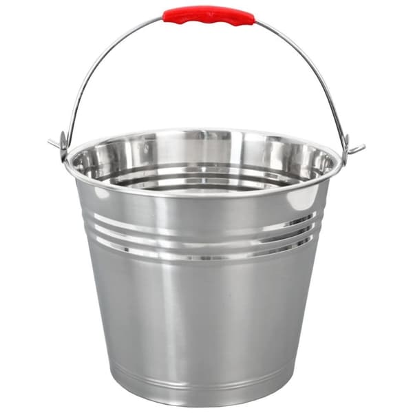Hink 12 liter i rostfritt stål med bekvämt handtag