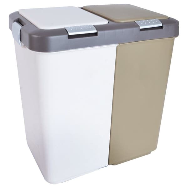 Roskakori, jossa 2 lokeroa, kukin 10L, aukeava napsautus