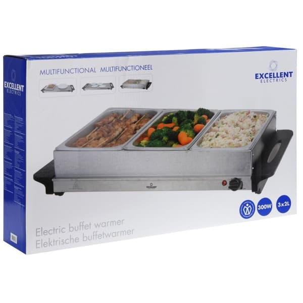 Buffetvarmer med 3 beholdere - ideell for catering