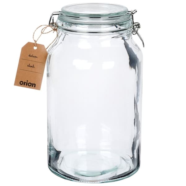 Tjock glasburk med tätt lock och gummitätning