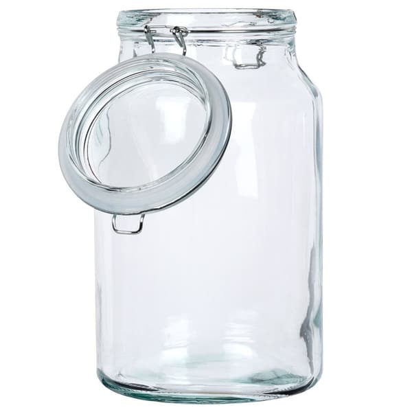 Tjock glasburk med tätt lock och gummitätning