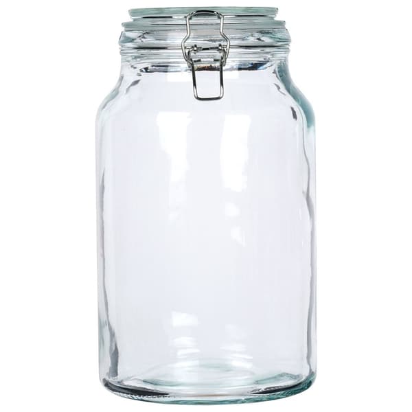 Tjock glasburk med tätt lock och gummitätning