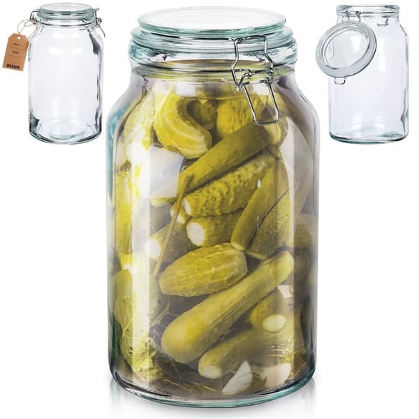 Tjock glasburk med tätt lock och gummitätning