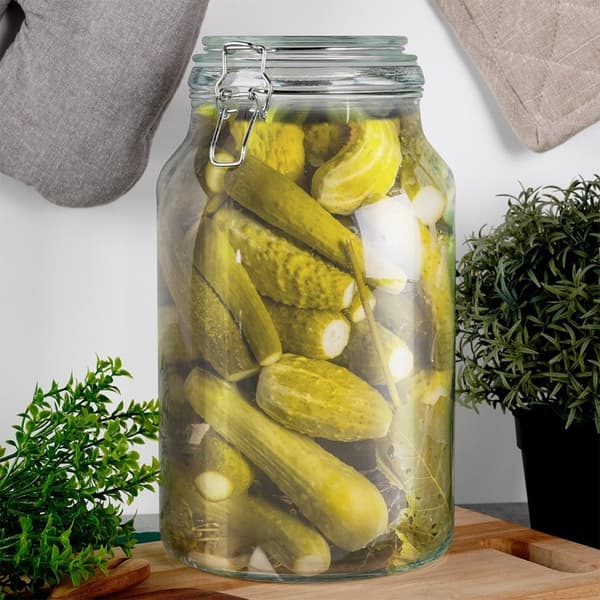 Tjock glasburk med tätt lock och gummitätning