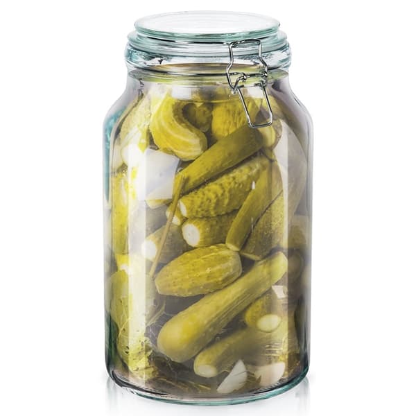 Tjock glasburk med tätt lock och gummitätning