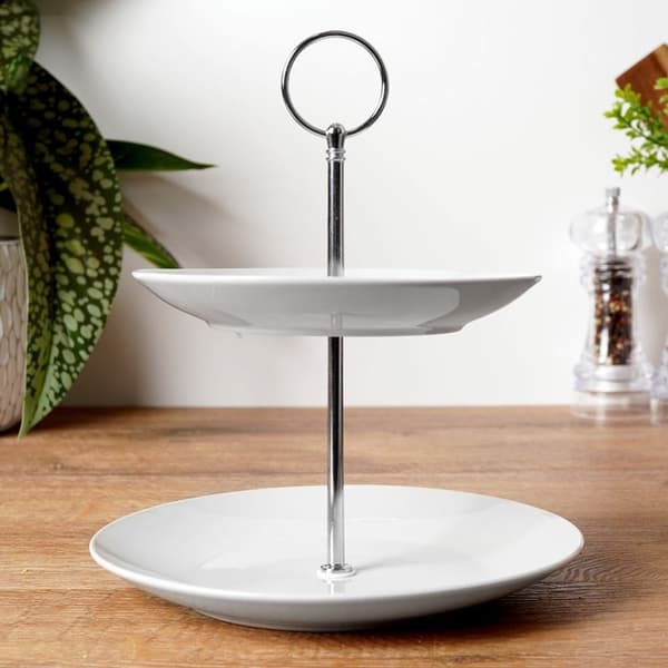 Elegant to-lags porselensfat til desserter og forretter
