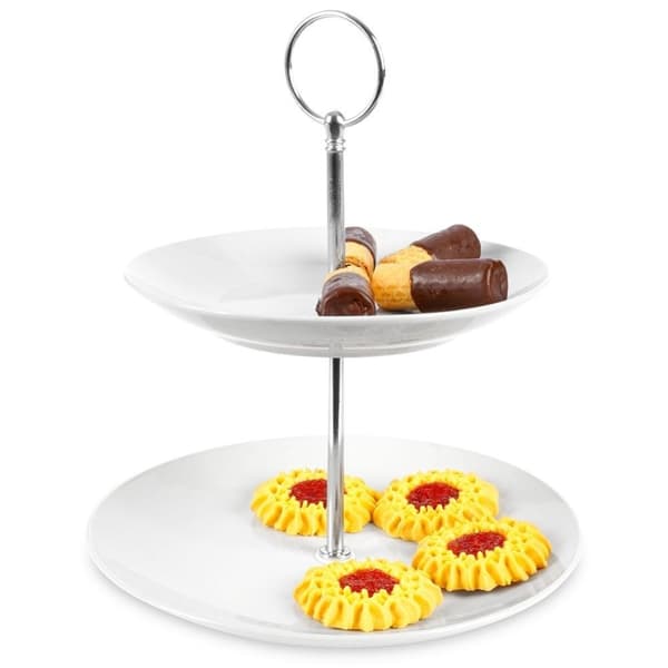 Elegant to-lags porselensfat til desserter og forretter