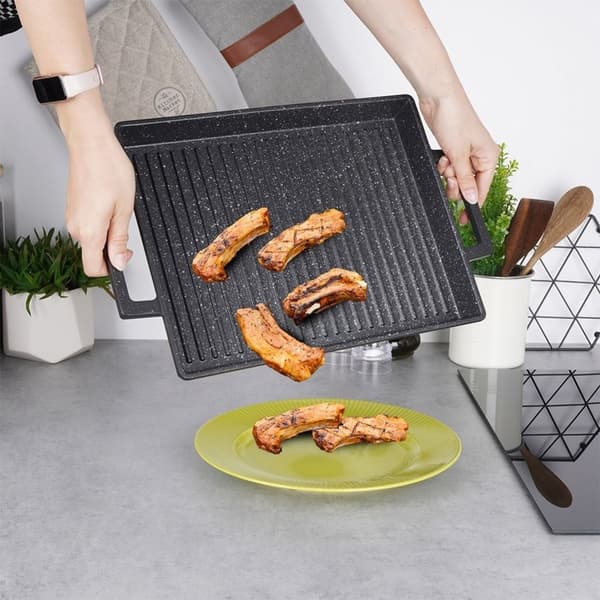 Mångsidig Grillplatta: Spis, Grill & Ugn med Non-Stick