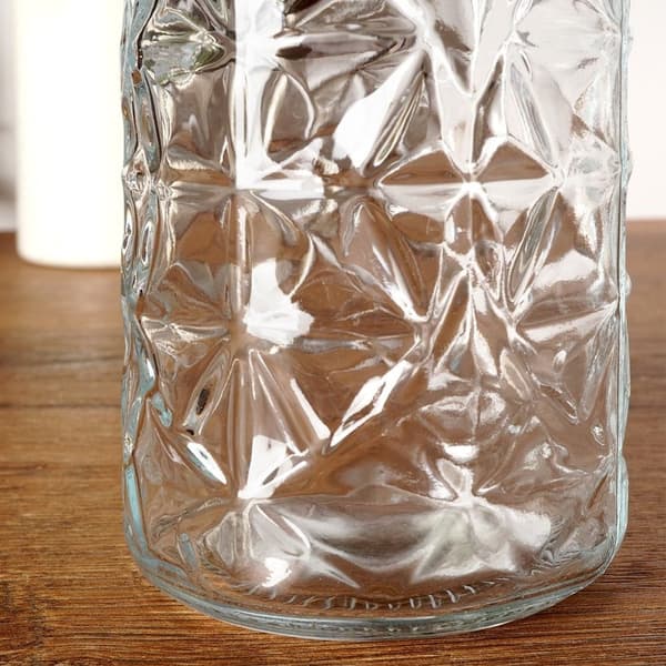 Smuk glasflaske med prop og klemme til drinks