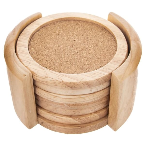 Puu- ja korkkialuset kupeille, mukeille ja laseille