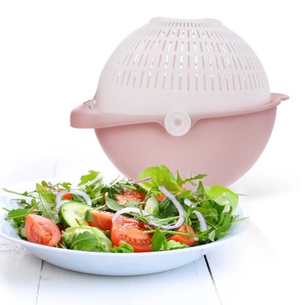 Skål med Roterande Sil – Tvätta & Sila Grönsaker, Frukt, Pasta