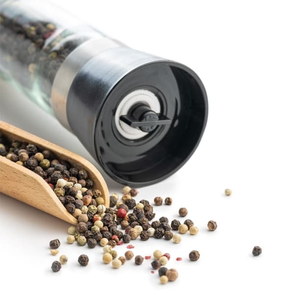 Manuell kvern for pepper og salt med justerbar kvern