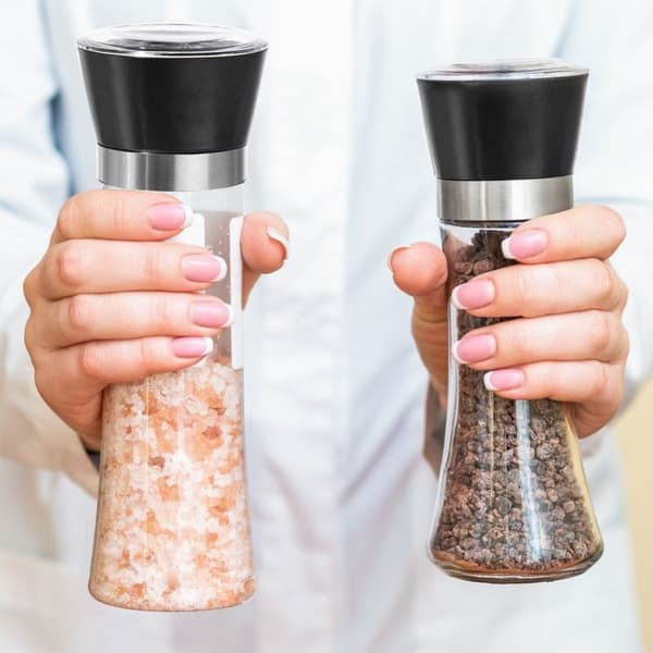 Manuell kvern for pepper og salt med justerbar kvern