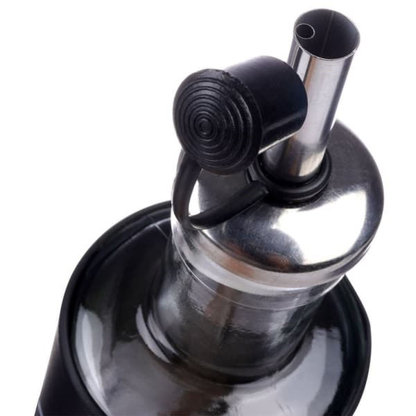 Set med 2 glasflaskor för olja & vinäger med dispenserlock