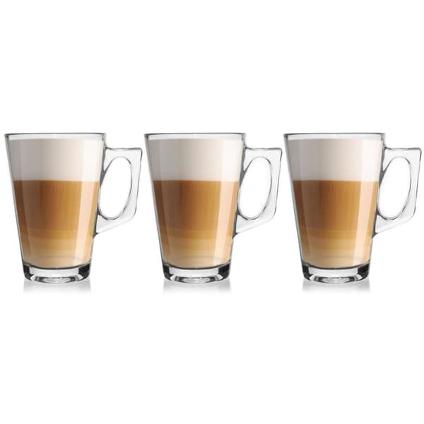 Sæt med 3 robuste glas til kaffe, te og andre drikkevarer
